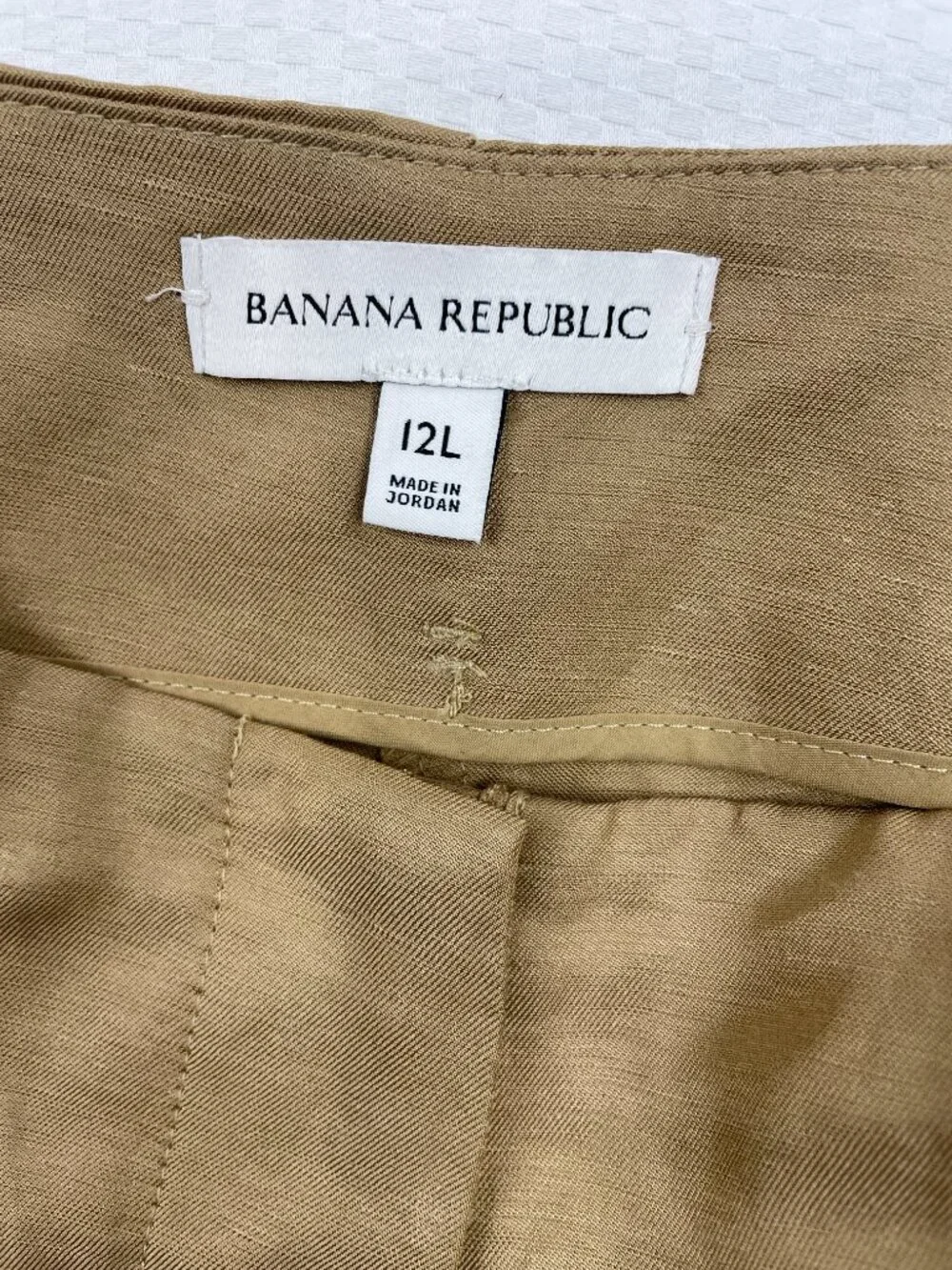 Banana Republic Tan Wide Slit Leg Linen Blend Pants Women’s 12L 12 Long NEW